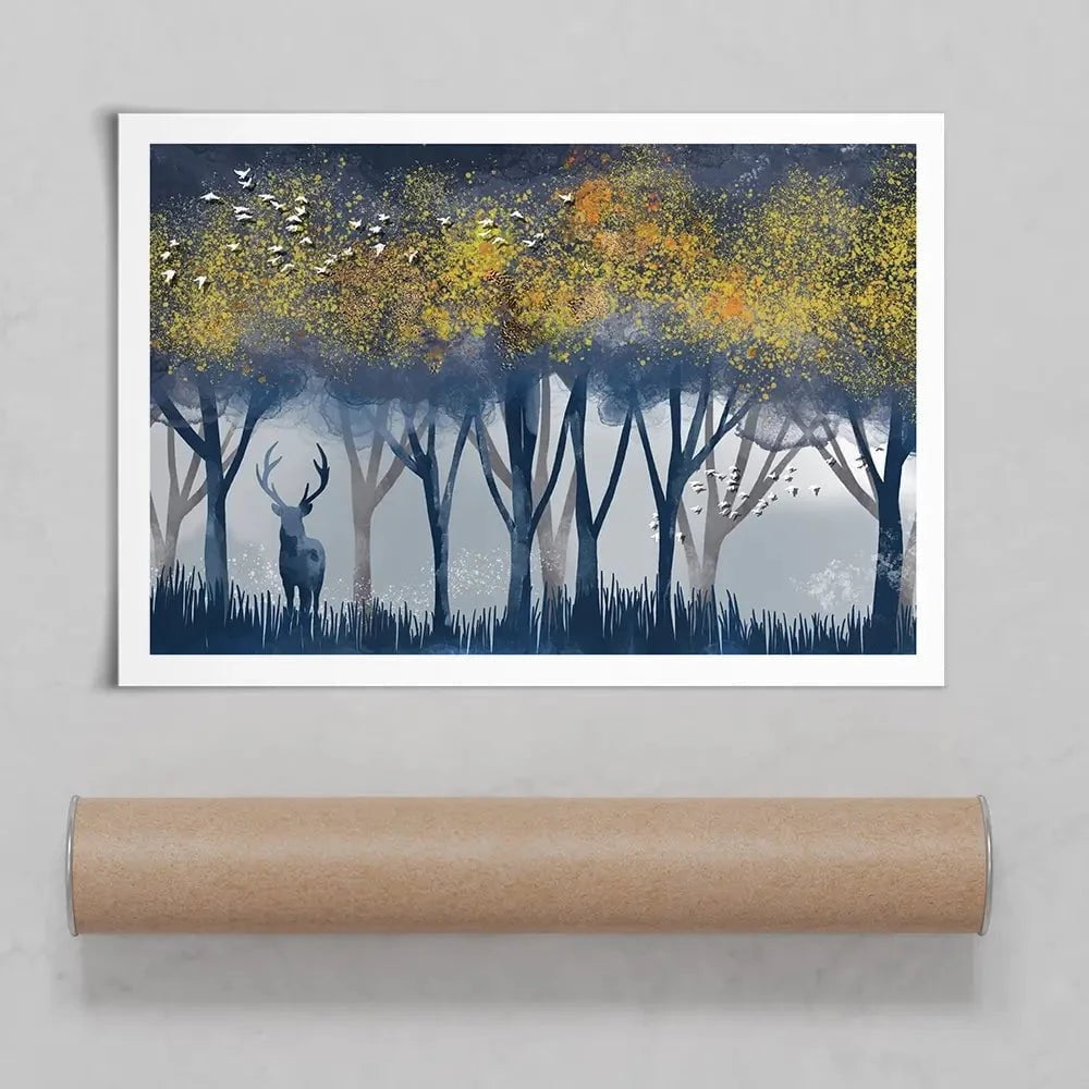 Deer In The Woods Art Print Deer In The Woods Art Print wall art product Independent