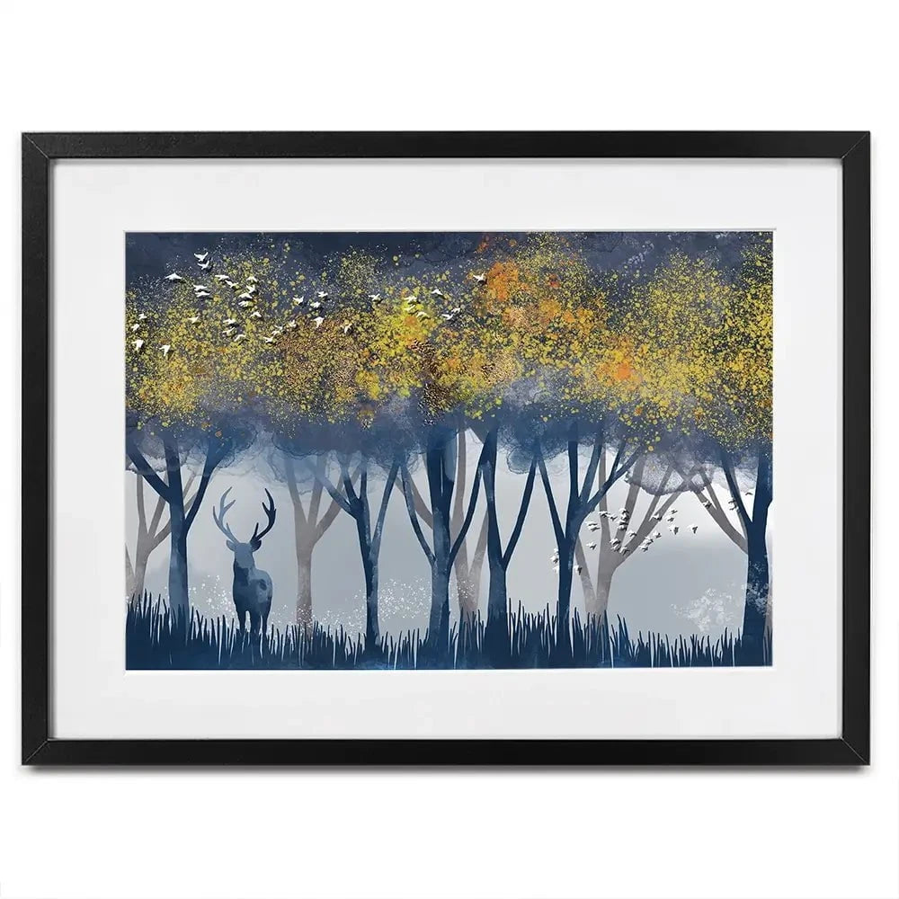 Deer In The Woods Framed Art Print Deer In The Woods Framed Art Print wall art product Independent