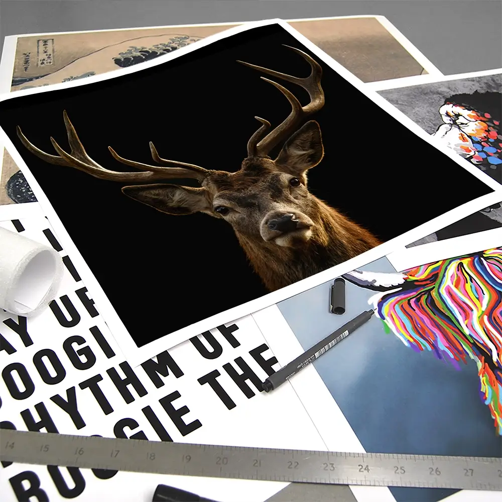 Deer Square Art Print Deer Square Art Print wall art product Art Print Shop