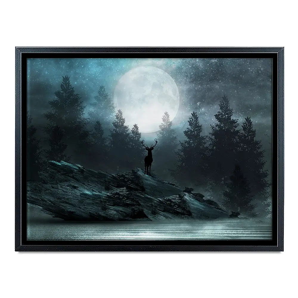 Deer Under The Moon Canvas Print Deer Under The Moon Canvas Print wall art product Mia Stendal / Shutterstock