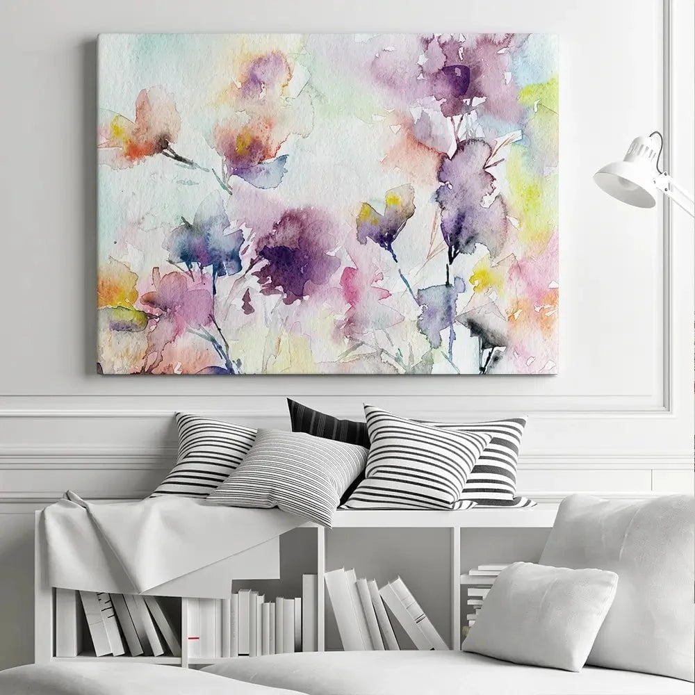Delicate Floral Watercolour Canvas Print Delicate Floral Watercolour Canvas Print wall art product Oaurea / Shutterstock