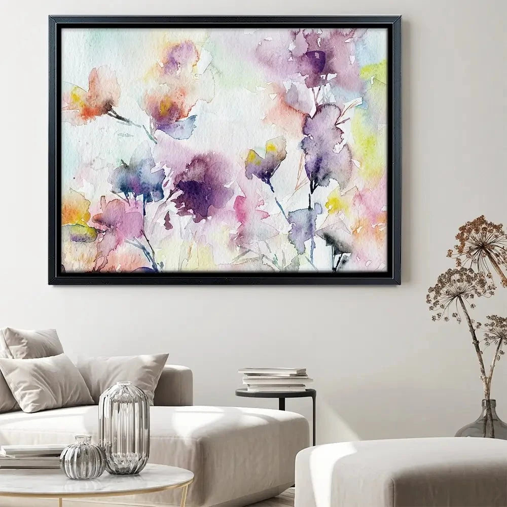 Delicate Floral Watercolour Canvas Print Delicate Floral Watercolour Canvas Print wall art product Oaurea / Shutterstock