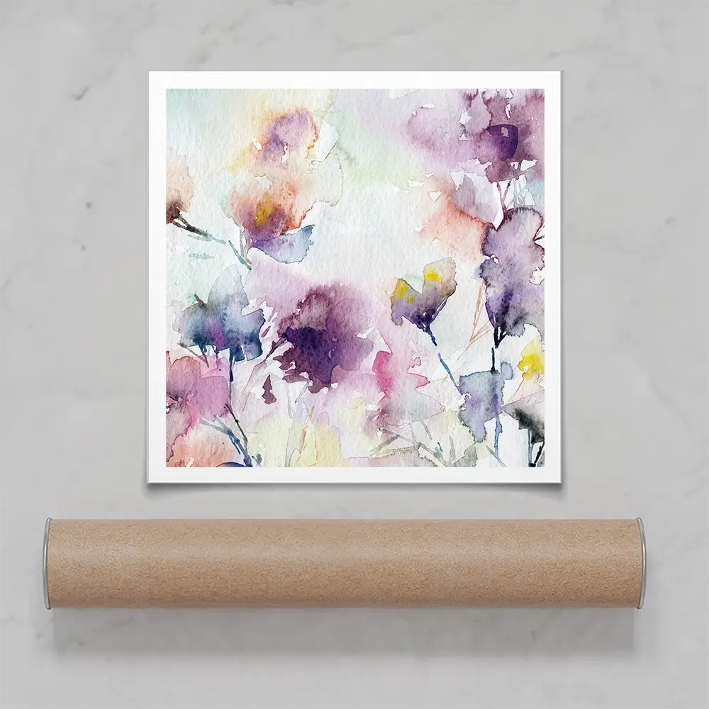 Delicate Floral Watercolour Square Art Print Delicate Floral Watercolour Square Art Print wall art product Oaurea / Shutterstock