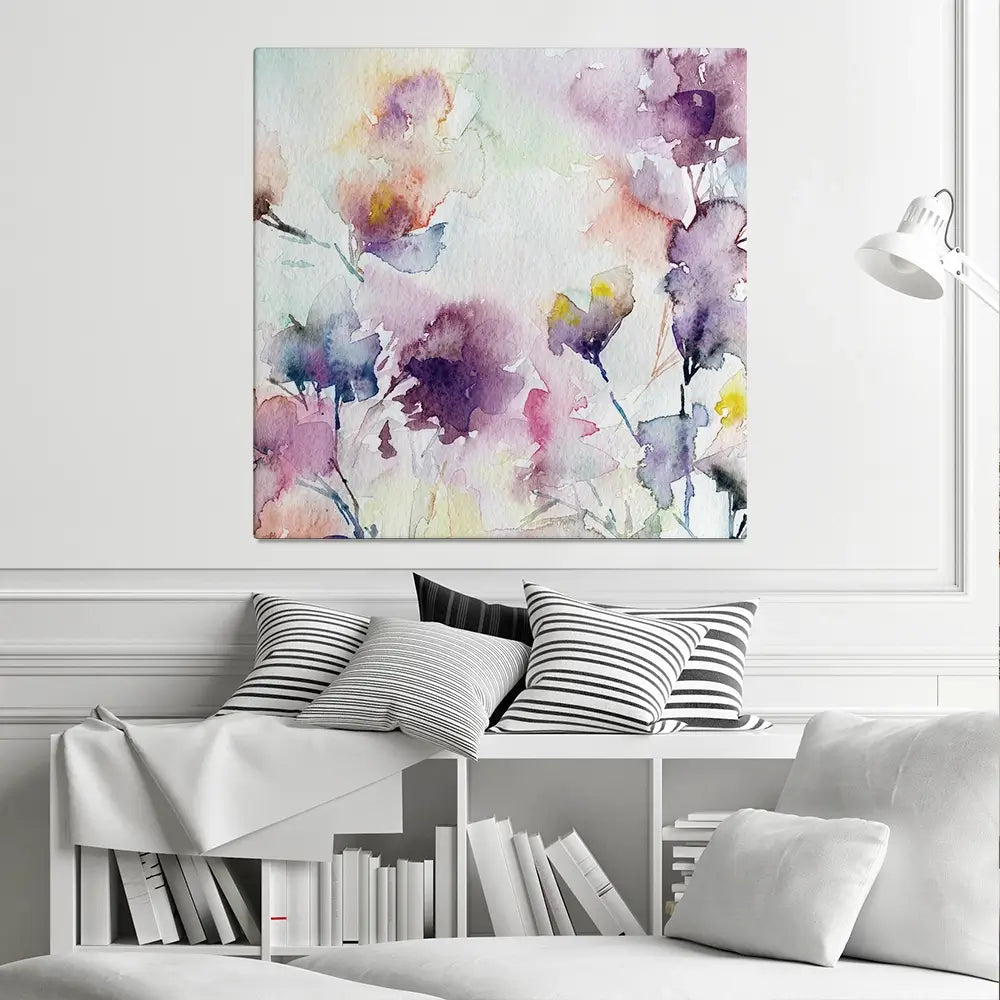Delicate Floral Watercolour Square Canvas Print Delicate Floral Watercolour Square Canvas Print wall art product Oaurea / Shutterstock