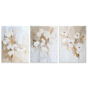 Delicate Whites Trio Canvas Print Delicate Whites Trio Canvas Print wall art product IAmHomeStudio