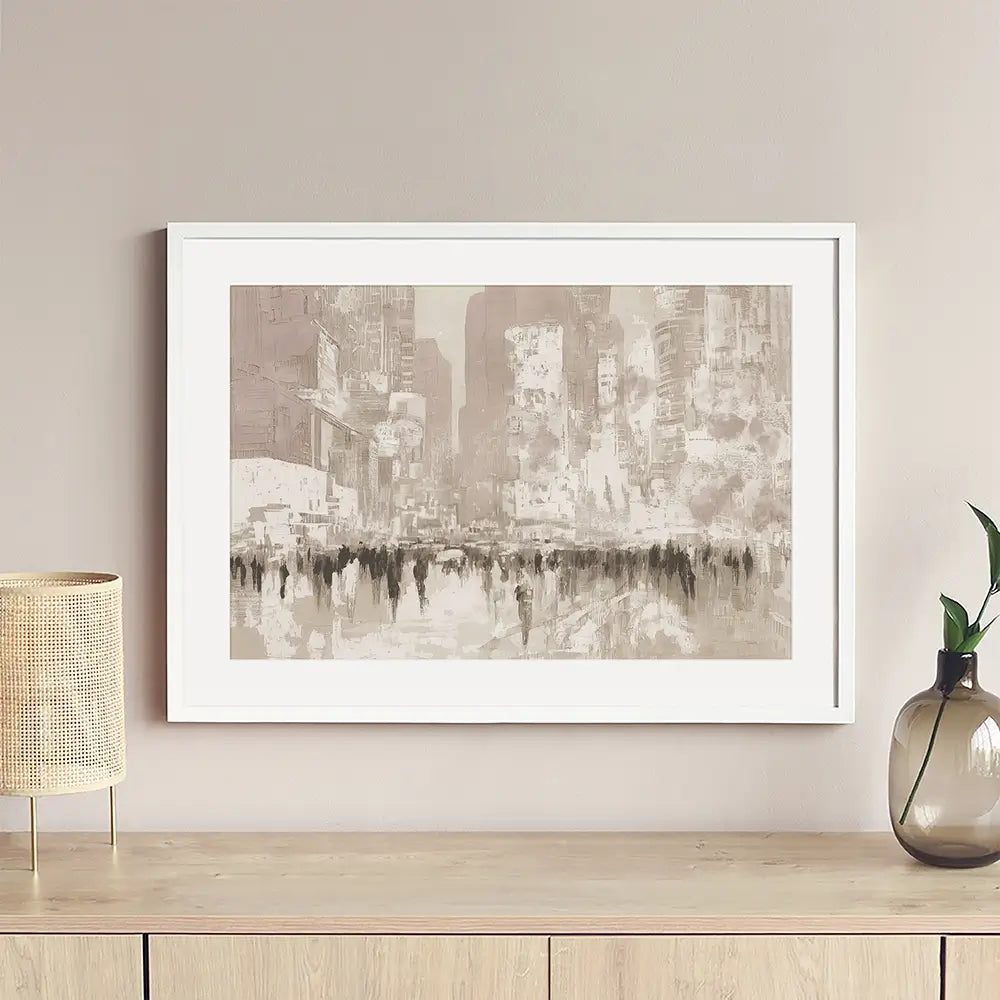 Dense Avenue In Vapor Framed Art Print Dense Avenue In Vapor Framed Art Print wall art product Chromatic Storm Studio