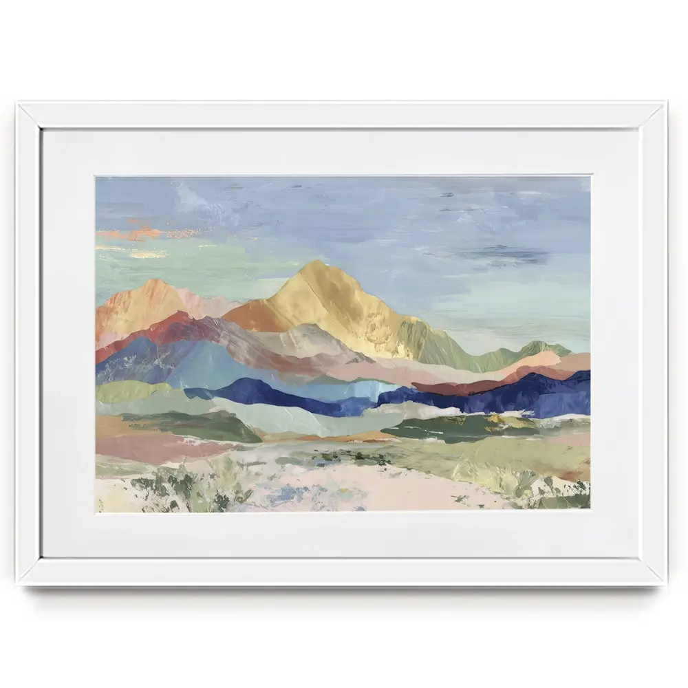 Desert Basin Sunset Vista Framed Art Print Desert Basin Sunset Vista Framed Art Print wall art product Chromatic Storm Studio