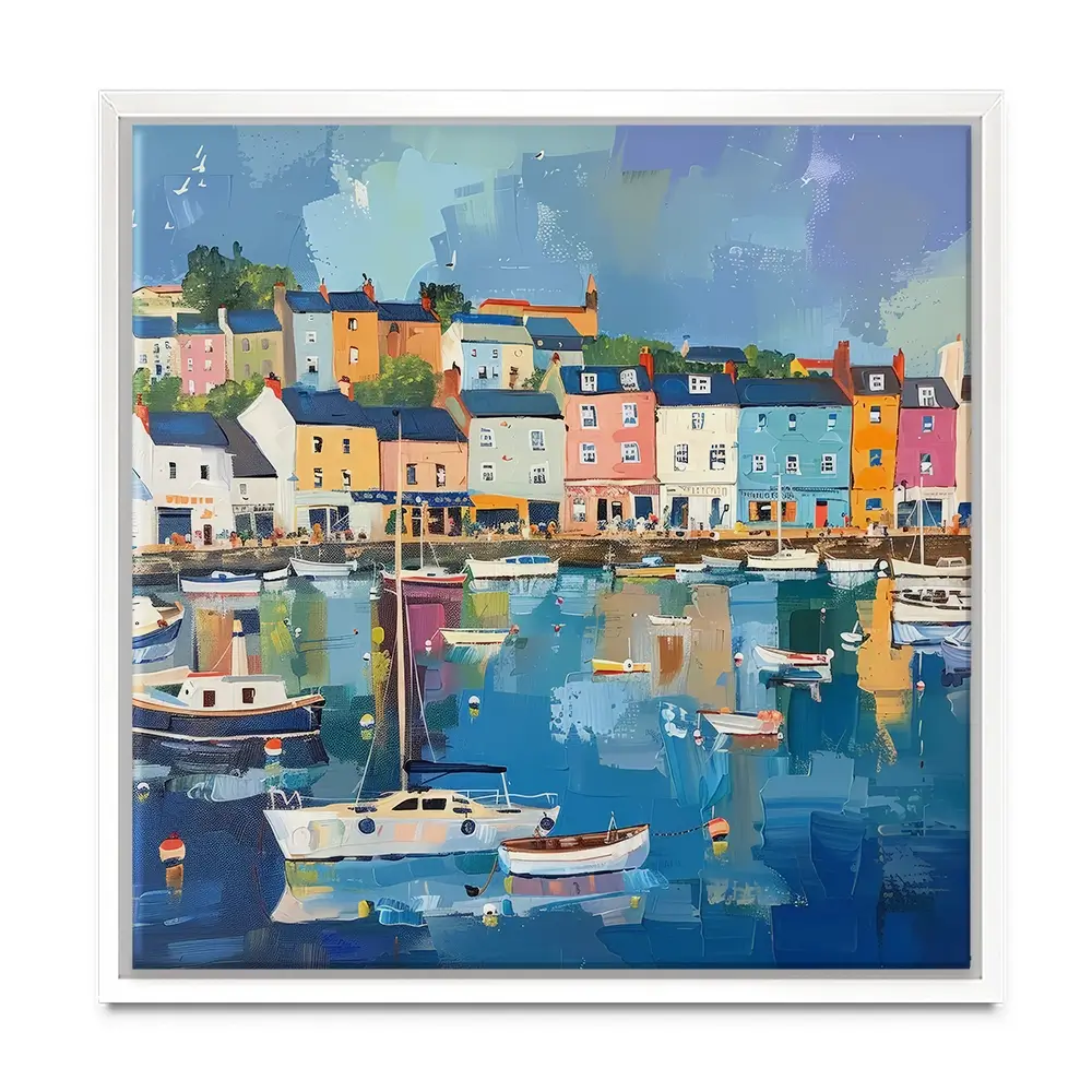 Devon Town Harbour Canvas Print Devon Town Harbour Canvas Print wall art product David Alexander Elder