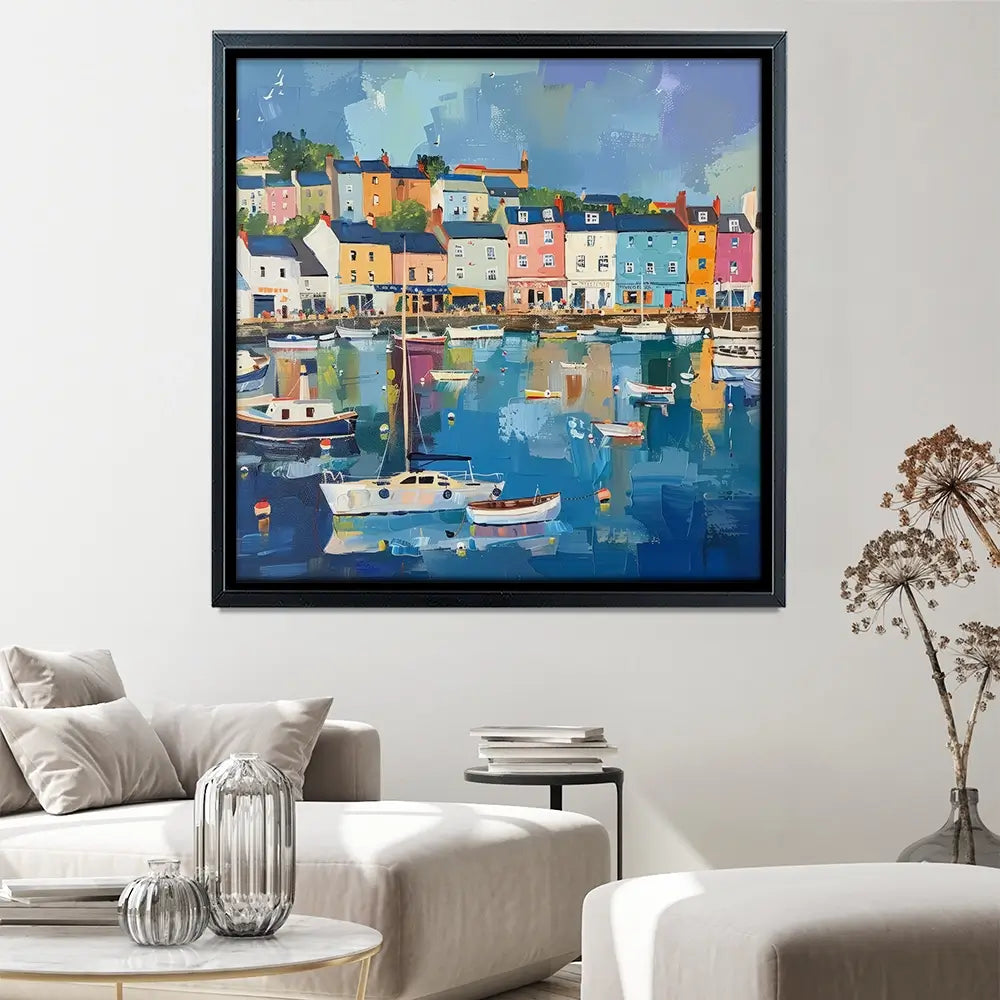 Devon Town Harbour Canvas Print Devon Town Harbour Canvas Print wall art product David Alexander Elder