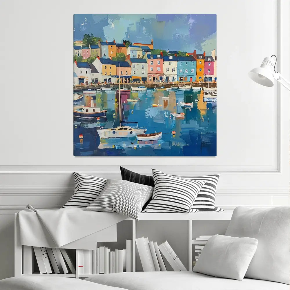 Devon Town Harbour Canvas Print Devon Town Harbour Canvas Print wall art product David Alexander Elder