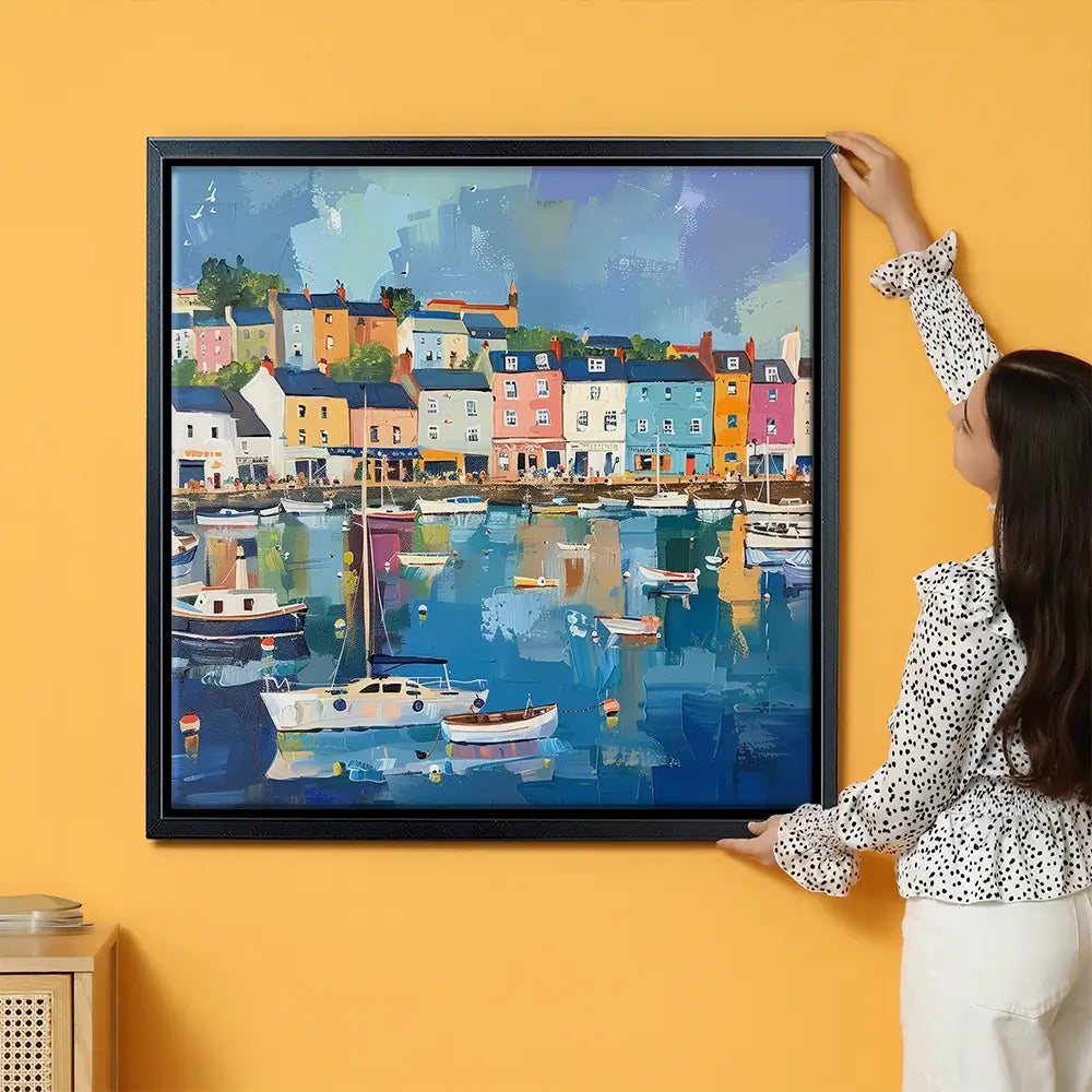 Devon Town Harbour Oversized Canvas Print Devon Town Harbour Oversized Canvas Print wall art product Art Print Shop