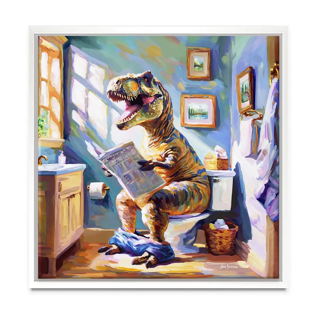 Dino's Daily Dose of Humour Canvas Print Dino's Daily Dose of Humour Canvas Print wall art product Leon Devenice