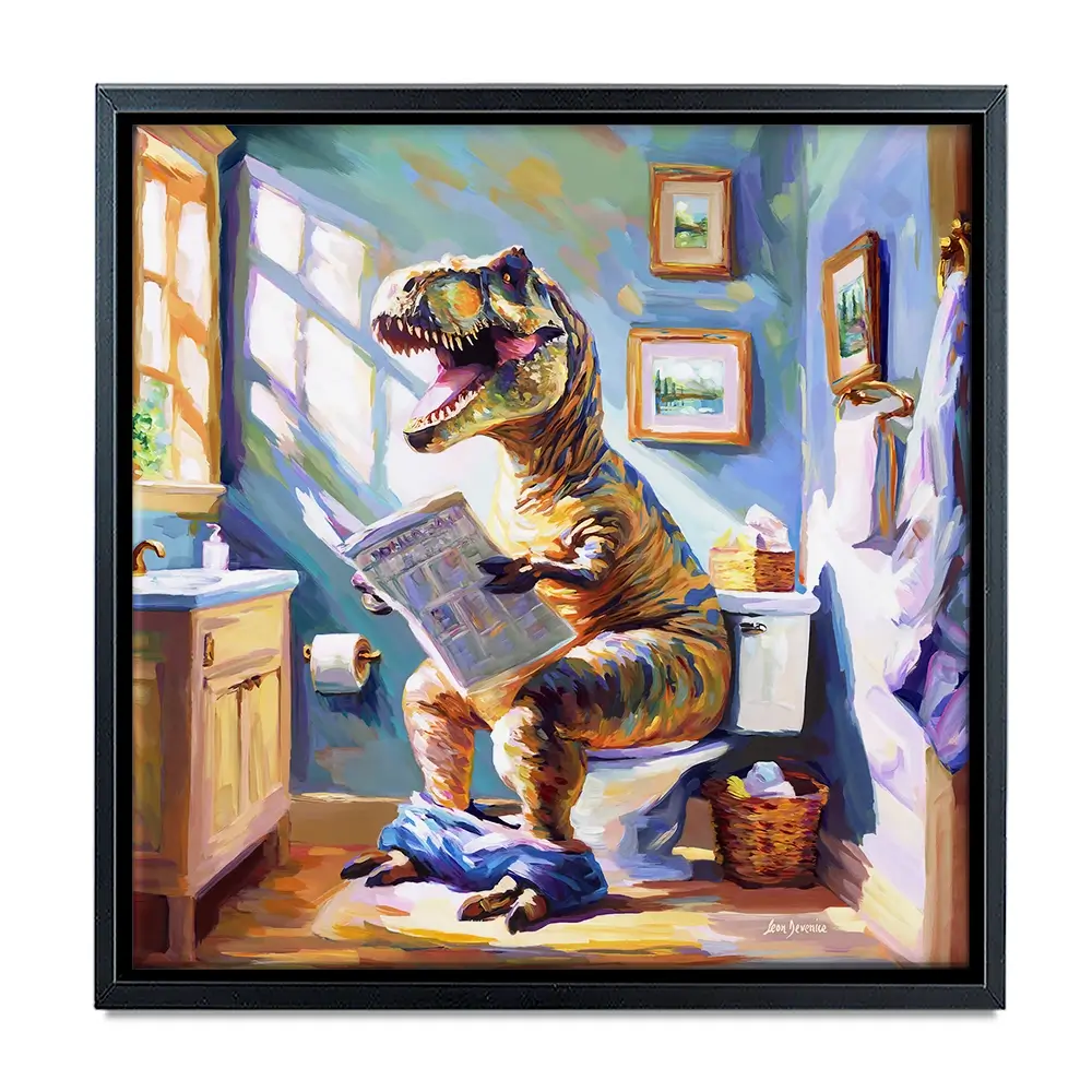 Dino's Daily Dose of Humour Canvas Print Dino's Daily Dose of Humour Canvas Print wall art product Leon Devenice