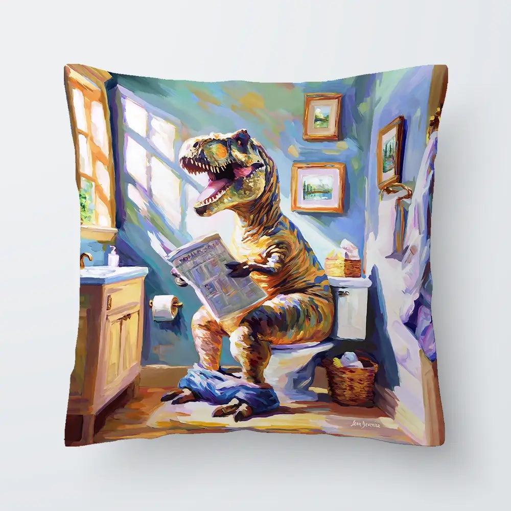 Dino's Daily Dose of Humour Cushion Dino's Daily Dose of Humour Cushion wall art product Leon Devenice