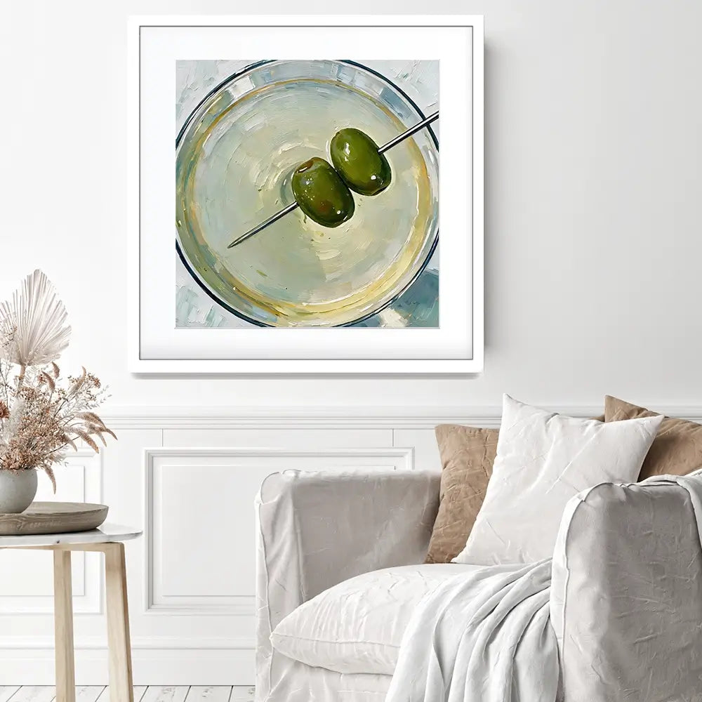 Dirty Martini Cocktail Square Framed Art Print Dirty Martini Cocktail Square Framed Art Print wall art product David Alexander Elder