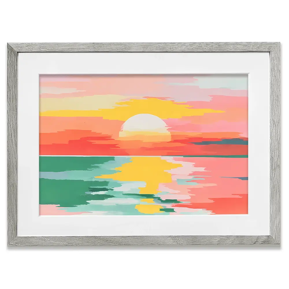 Disappearing Sun Framed Art Print Disappearing Sun Framed Art Print wall art product IAmHomeStudio