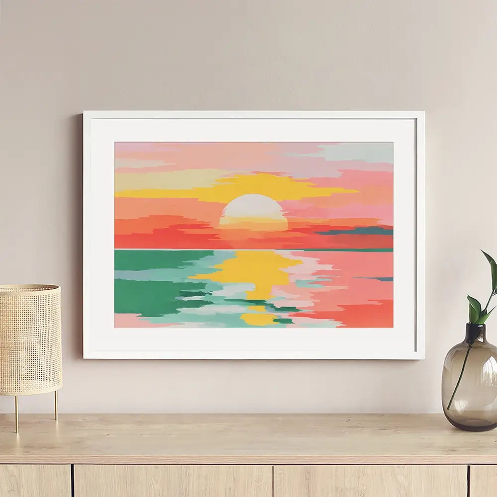 Disappearing Sun Framed Art Print Disappearing Sun Framed Art Print wall art product IAmHomeStudio