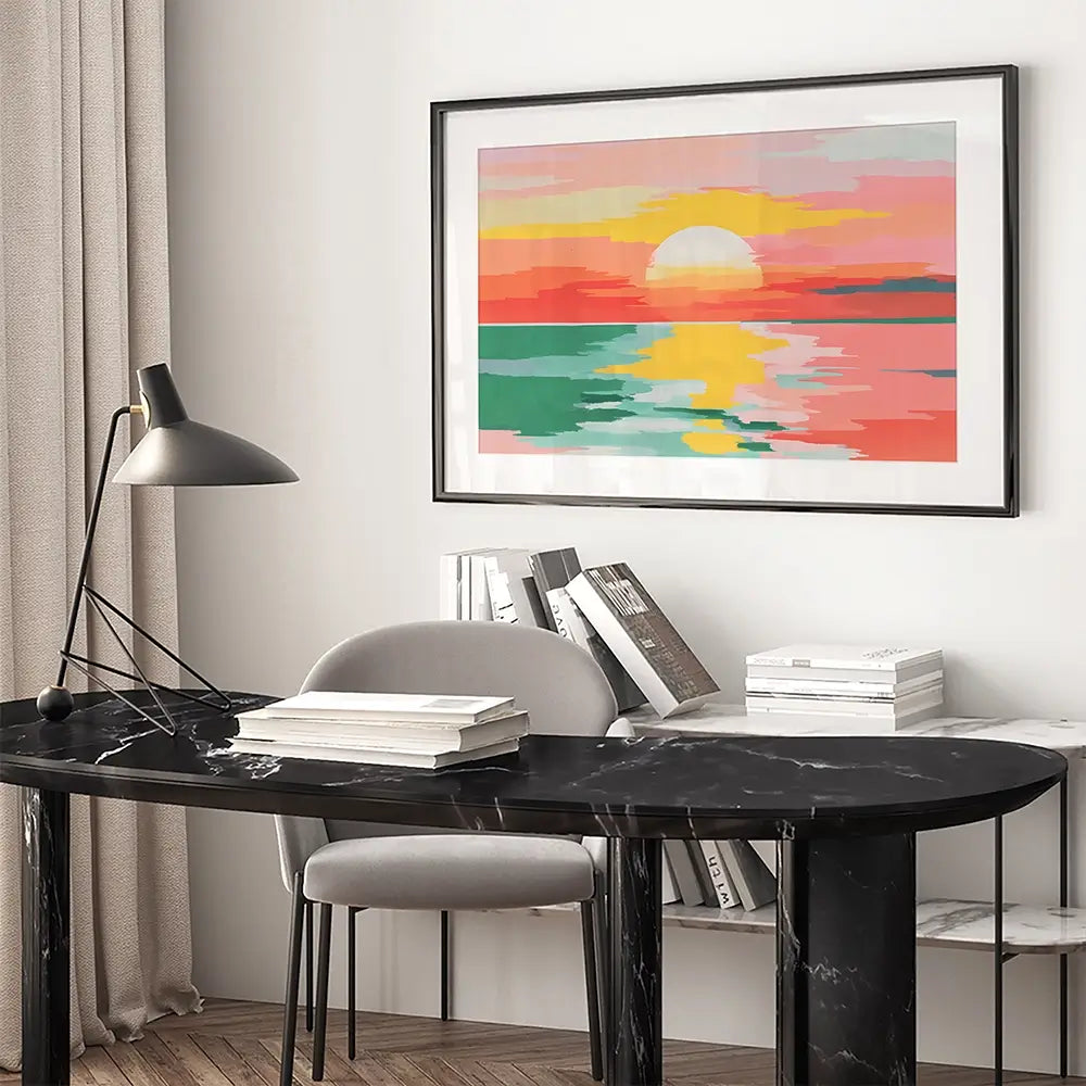 Disappearing Sun Framed Art Print Disappearing Sun Framed Art Print wall art product IAmHomeStudio