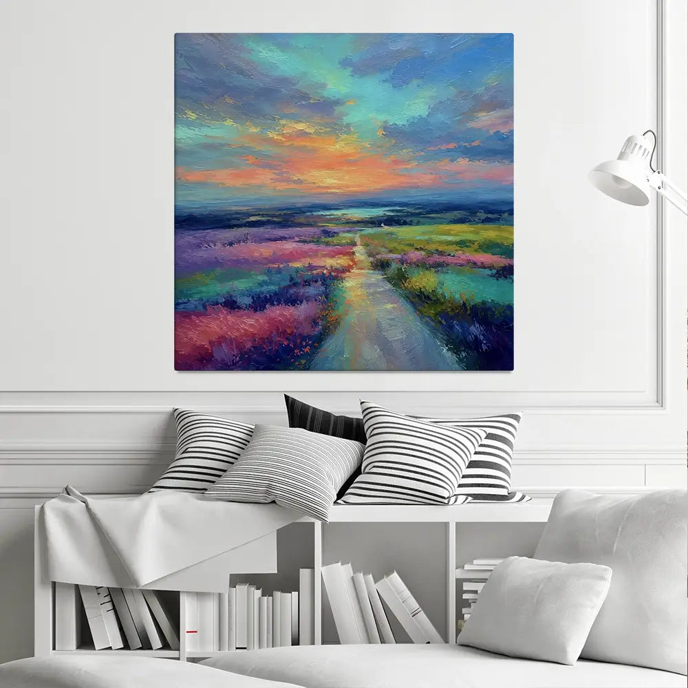 Distant Lake Square Canvas Print Distant Lake Square Canvas Print wall art product David Alexander Elder