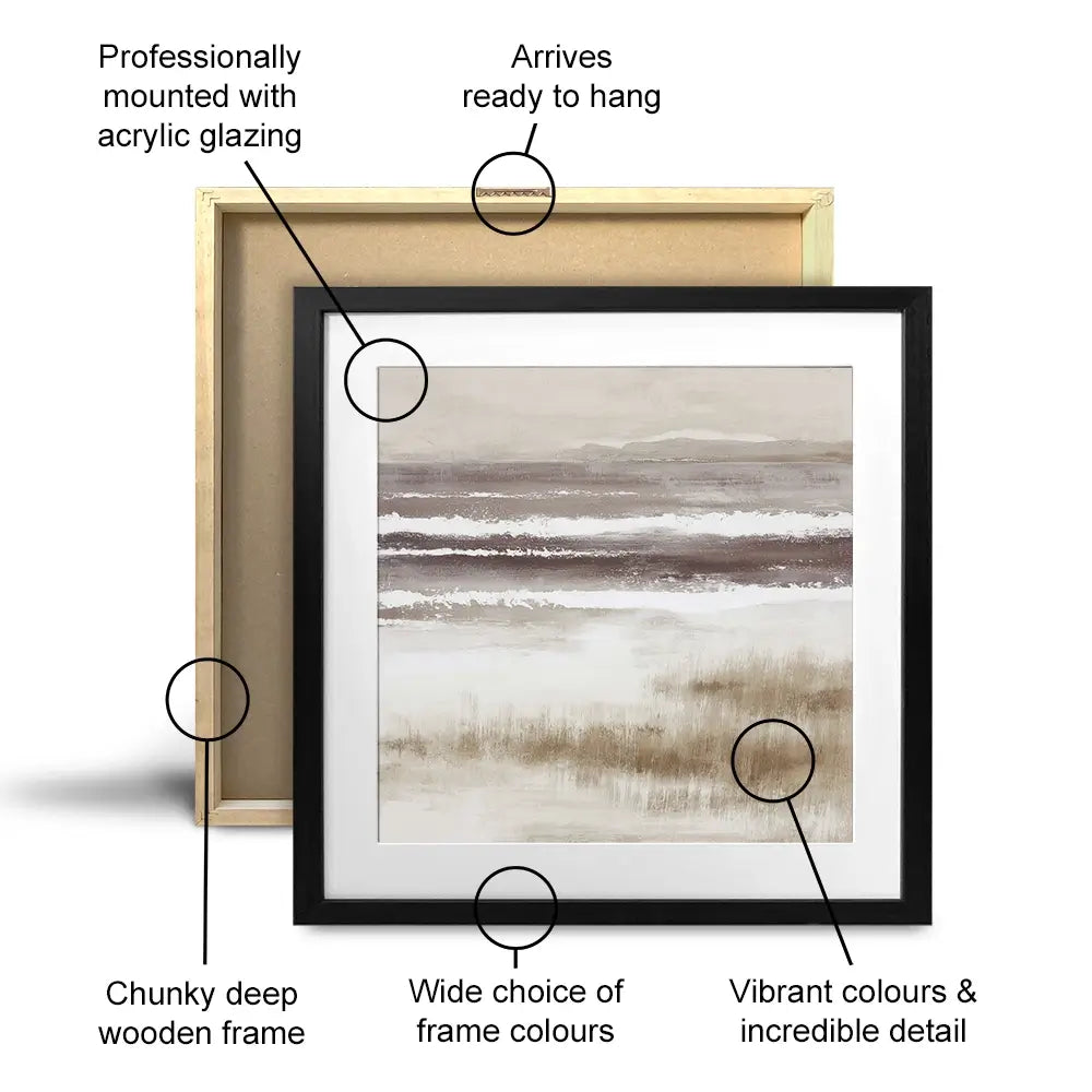 Distant Marsh Horizon Square Framed Art Print Distant Marsh Horizon Square Framed Art Print wall art product Chromatic Storm Studio