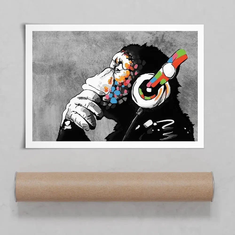 DJ Monkey Art Print DJ Monkey Art Print | D J Monkey Artwork | Banksy Art wall art product Banksy