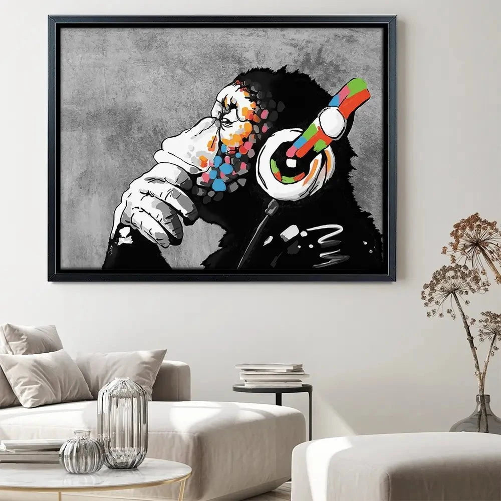 DJ Monkey Canvas Print DJ Monkey Canvas Print | DJ Monkey Artwork | Banksy Art wall art product Banksy