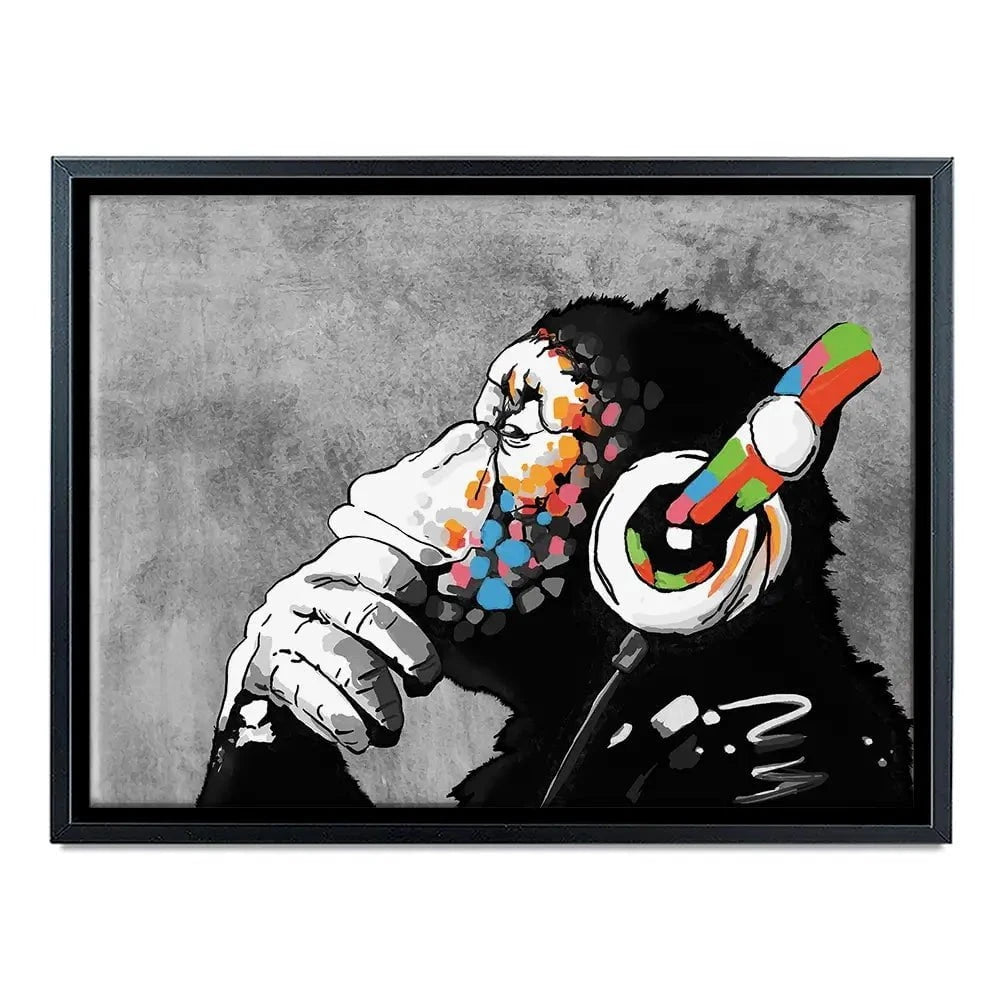 DJ Monkey Canvas Print DJ Monkey Canvas Print | DJ Monkey Artwork | Banksy Art wall art product Banksy
