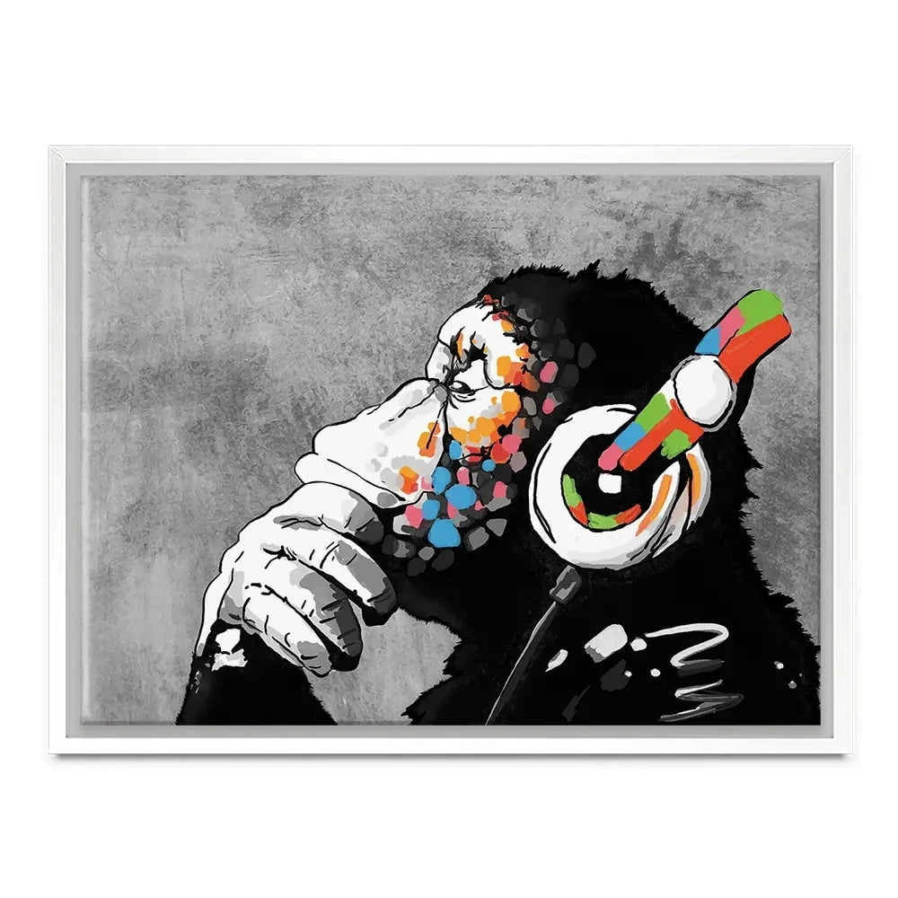 DJ Monkey Canvas Print DJ Monkey Canvas Print | DJ Monkey Artwork | Banksy Art wall art product Banksy