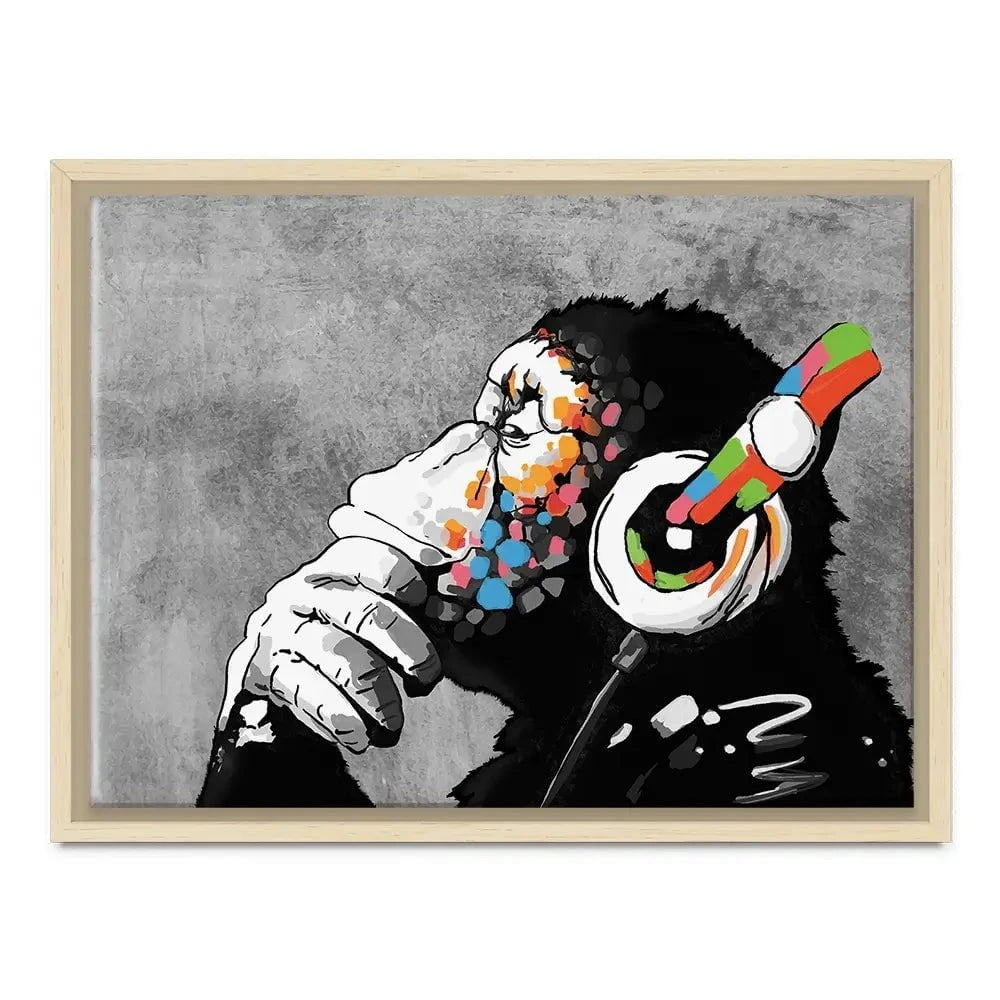 DJ Monkey Canvas Print DJ Monkey Canvas Print | DJ Monkey Artwork | Banksy Art wall art product Banksy