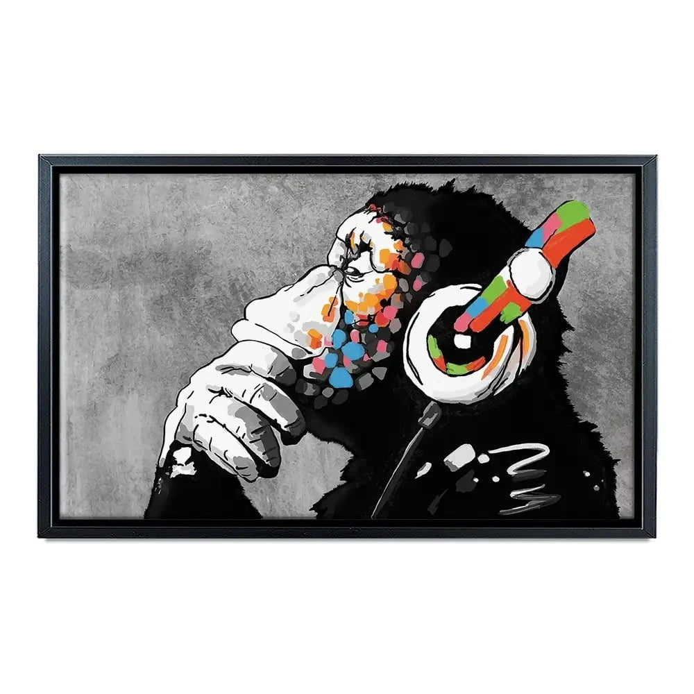 DJ Monkey Canvas Print DJ Monkey Canvas Print | DJ Monkey Artwork | Banksy Art wall art product Banksy