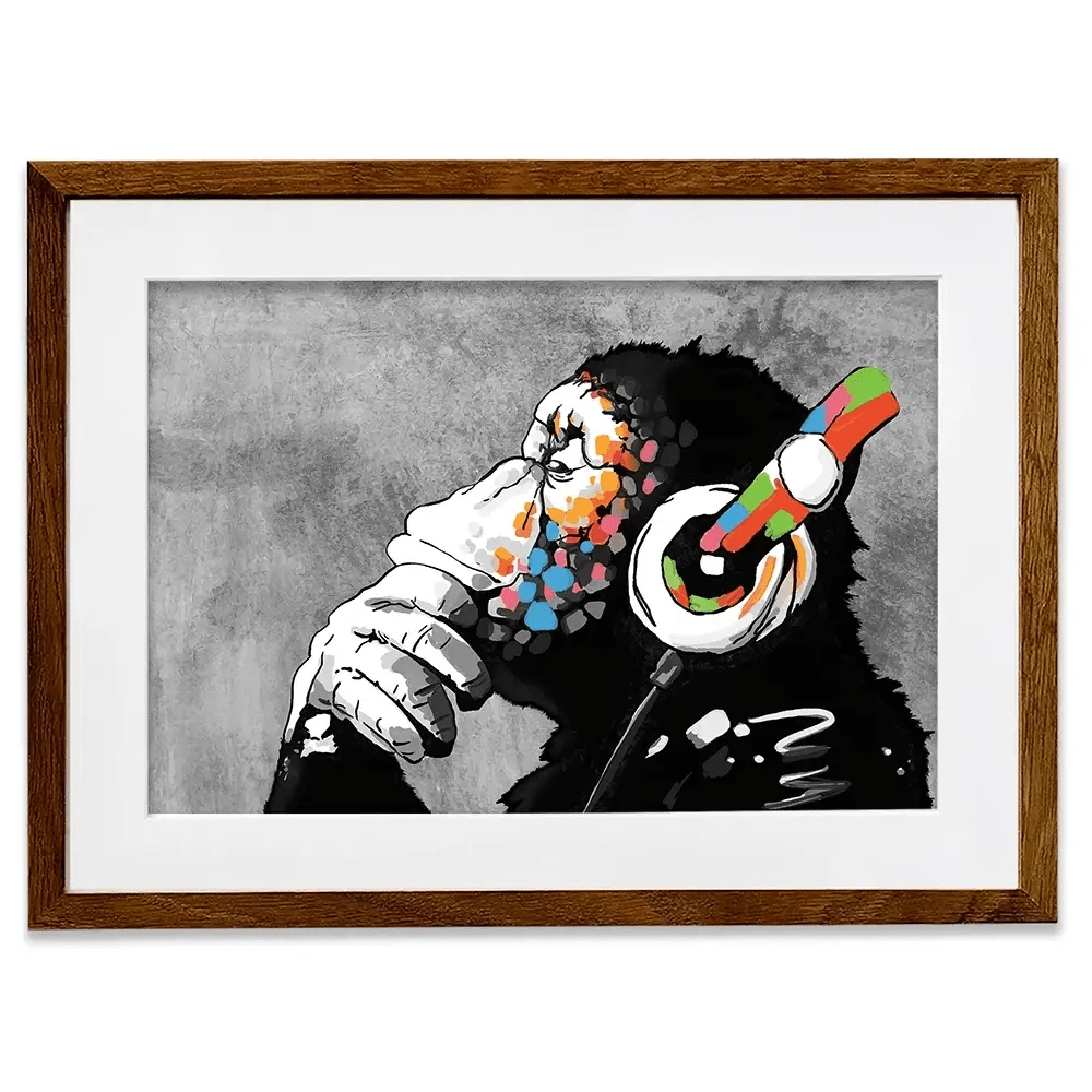 DJ Monkey Framed Art Print DJ Monkey Framed Art Print wall art product Banksy