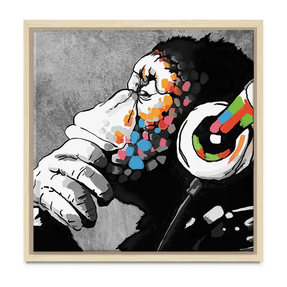 DJ Monkey Oversized Canvas Print DJ Monkey Oversized Canvas Print wall art product Banksy