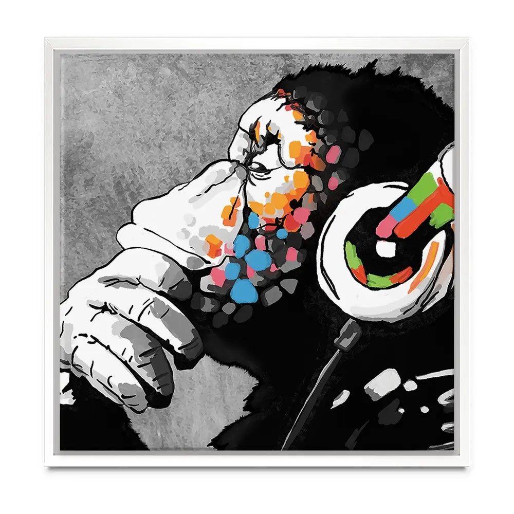 DJ Monkey Oversized Canvas Print DJ Monkey Oversized Canvas Print wall art product Banksy