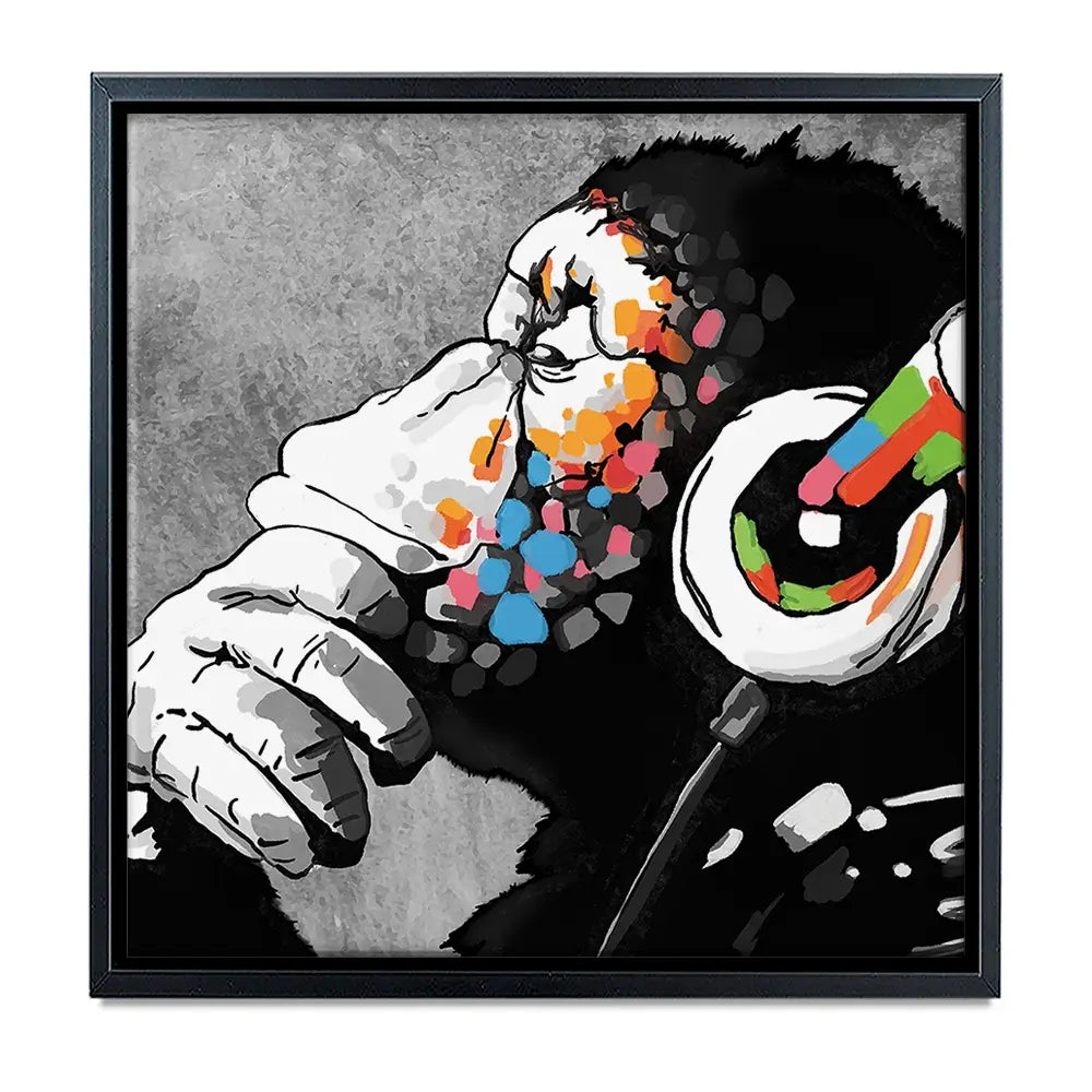 DJ Monkey Oversized Canvas Print DJ Monkey Oversized Canvas Print wall art product Banksy