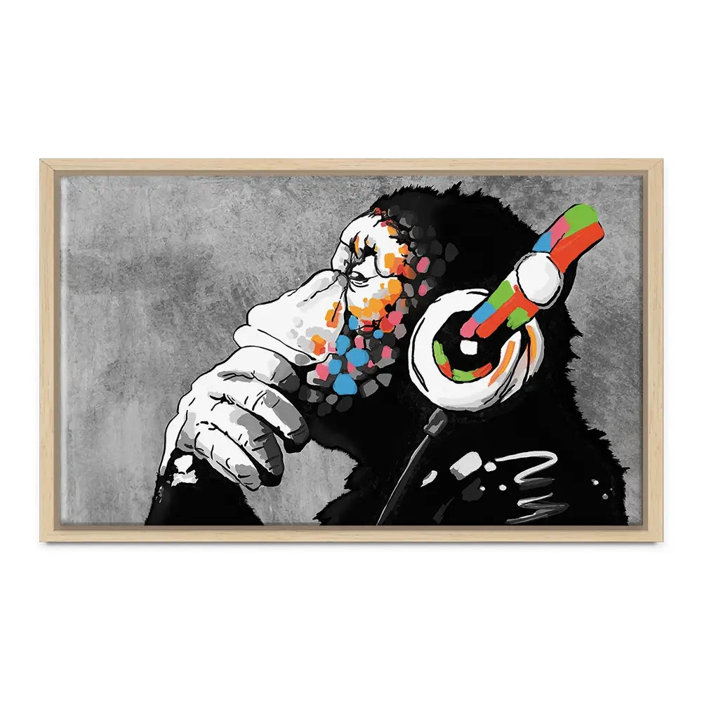 DJ Monkey Oversized Canvas Print DJ Monkey Oversized Canvas Print wall art product Banksy