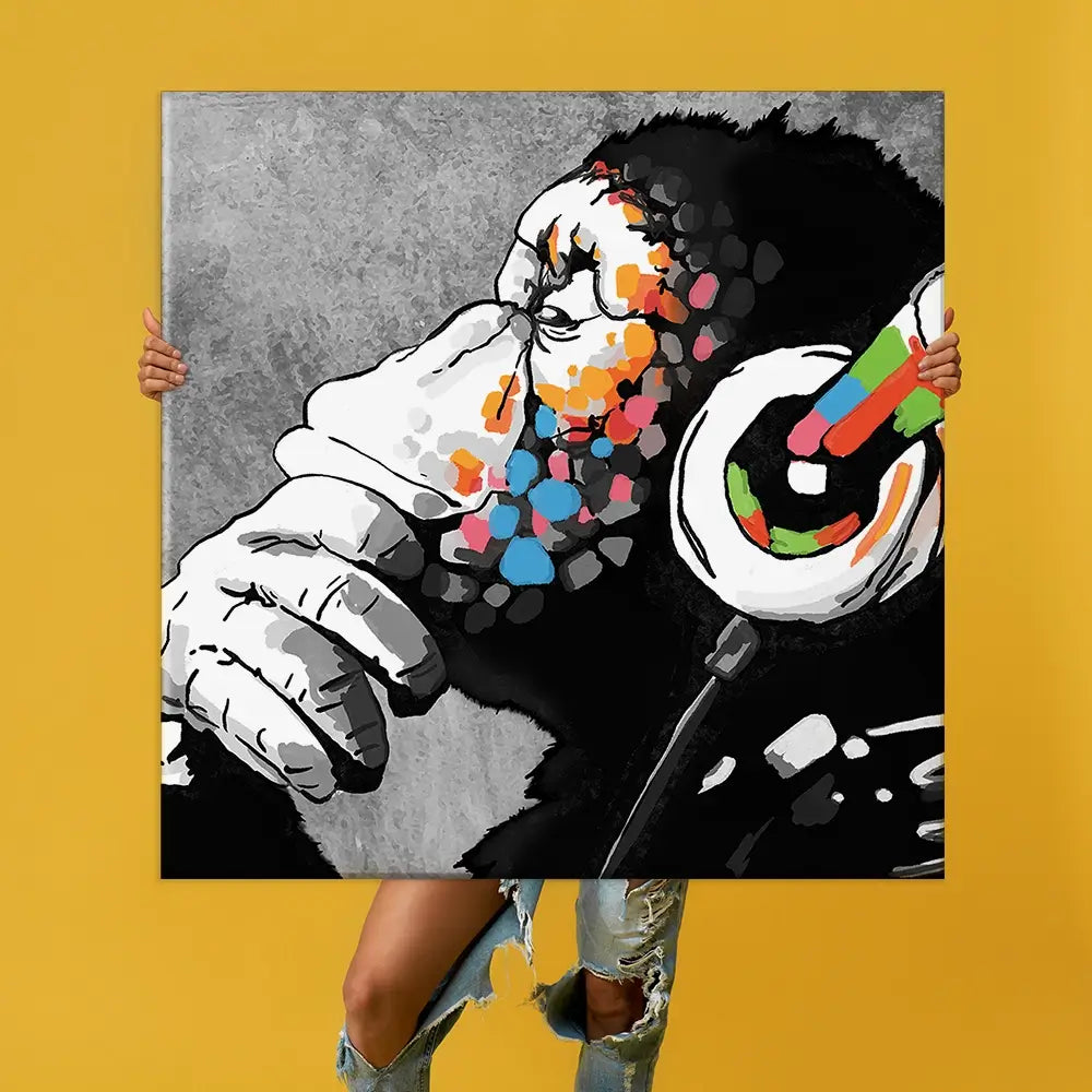 DJ Monkey Oversized Canvas Print DJ Monkey Oversized Canvas Print wall art product Banksy