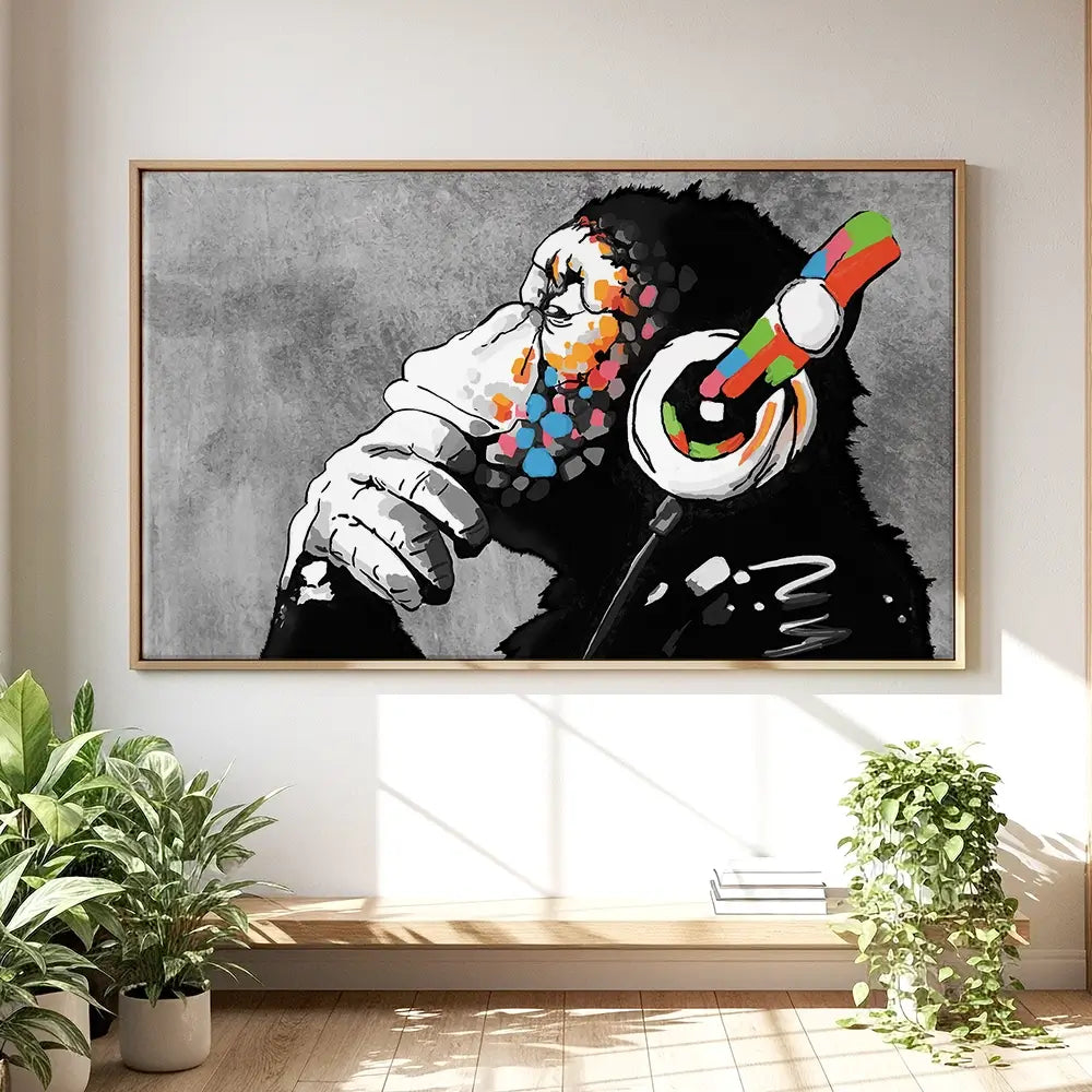 DJ Monkey Oversized Canvas Print DJ Monkey Oversized Canvas Print wall art product Banksy