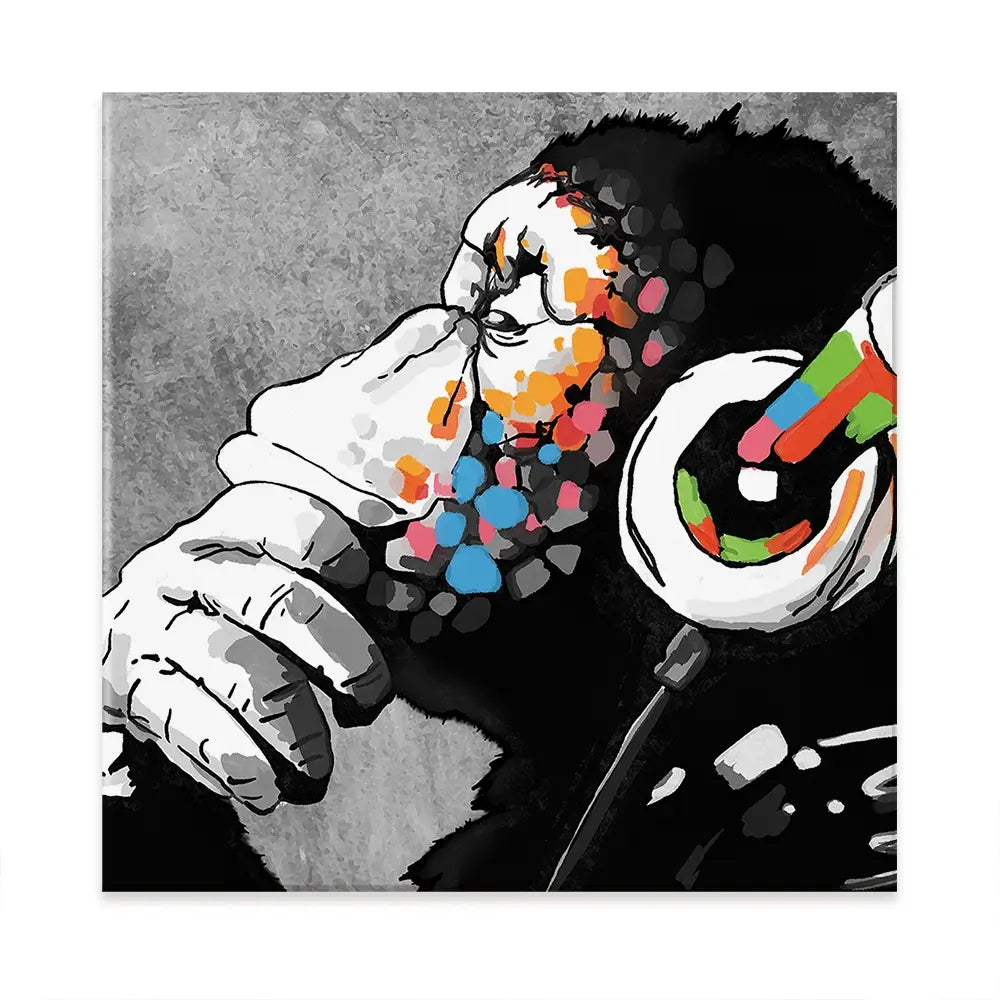 DJ Monkey Oversized Canvas Print DJ Monkey Oversized Canvas Print wall art product Banksy