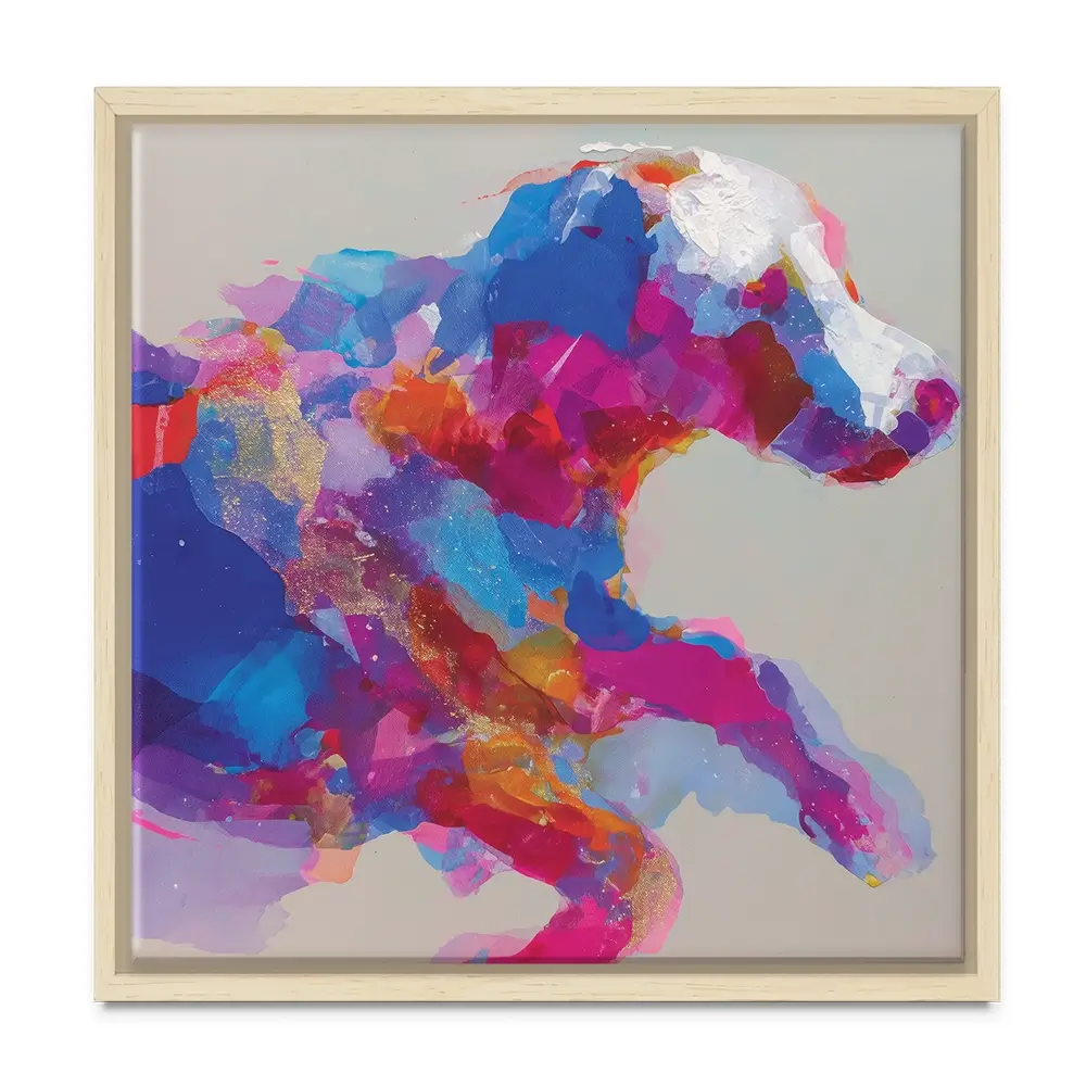 Dog In Full Stride Square Canvas Print Dog In Full Stride Square Canvas Print wall art product Chromatic Storm Studio
