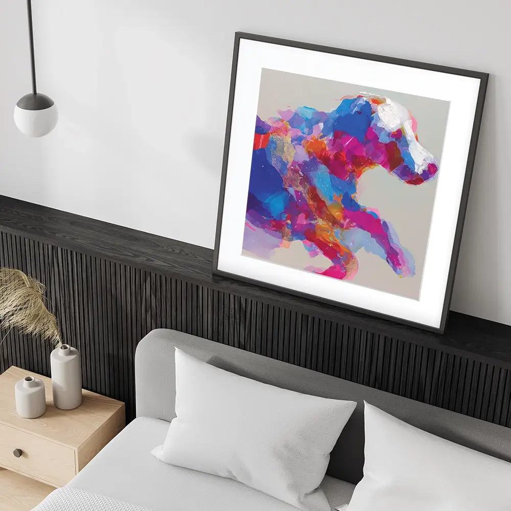 Dog In Full Stride Square Framed Art Print Dog In Full Stride Square Framed Art Print wall art product Chromatic Storm Studio