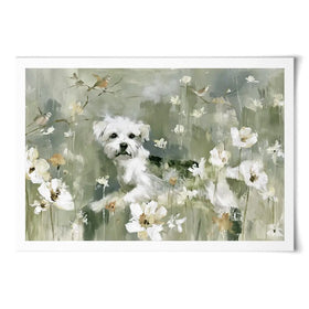 Dog In The Wildflowers Art Print Dog In The Wildflowers Art Print wall art product Chromatic Storm Studio