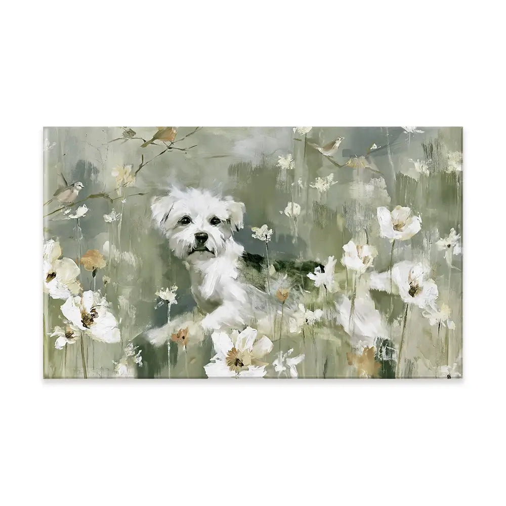 Dog In The Wildflowers Canvas Print Dog In The Wildflowers Canvas Print wall art product Chromatic Storm Studio