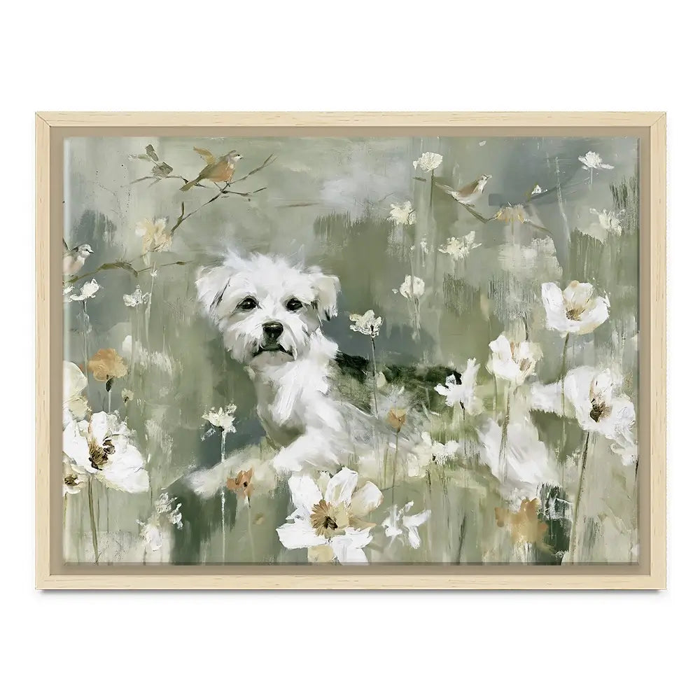 Dog In The Wildflowers Canvas Print Dog In The Wildflowers Canvas Print wall art product Chromatic Storm Studio
