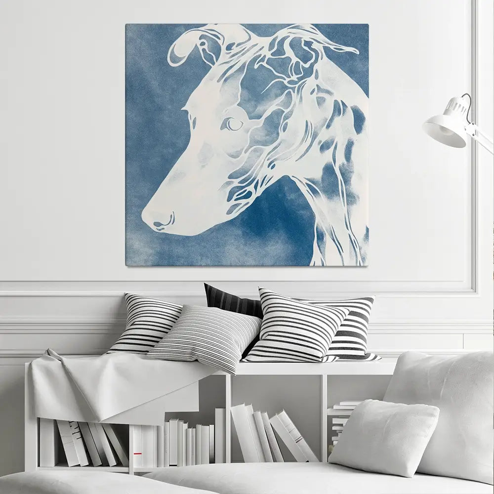 Dog Profile Square Canvas Print Dog Profile Square Canvas Print wall art product Chromatic Storm Studio