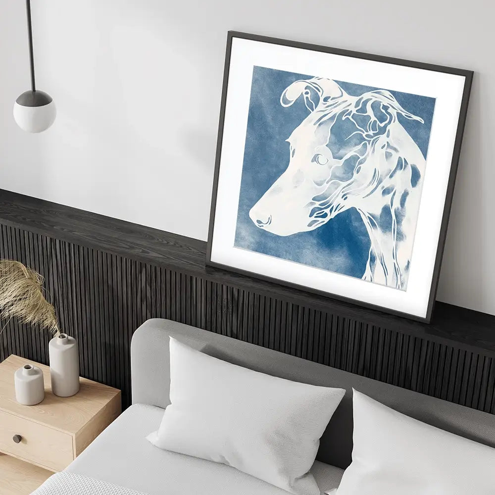 Dog Profile Square Framed Art Print Dog Profile Square Framed Art Print wall art product Chromatic Storm Studio