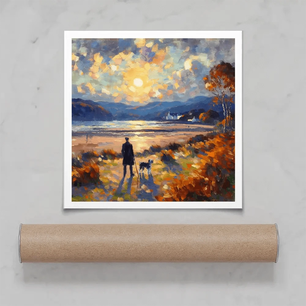 Dog Walker Square Art Print Dog Walker Square Art Print wall art product David Alexander Elder