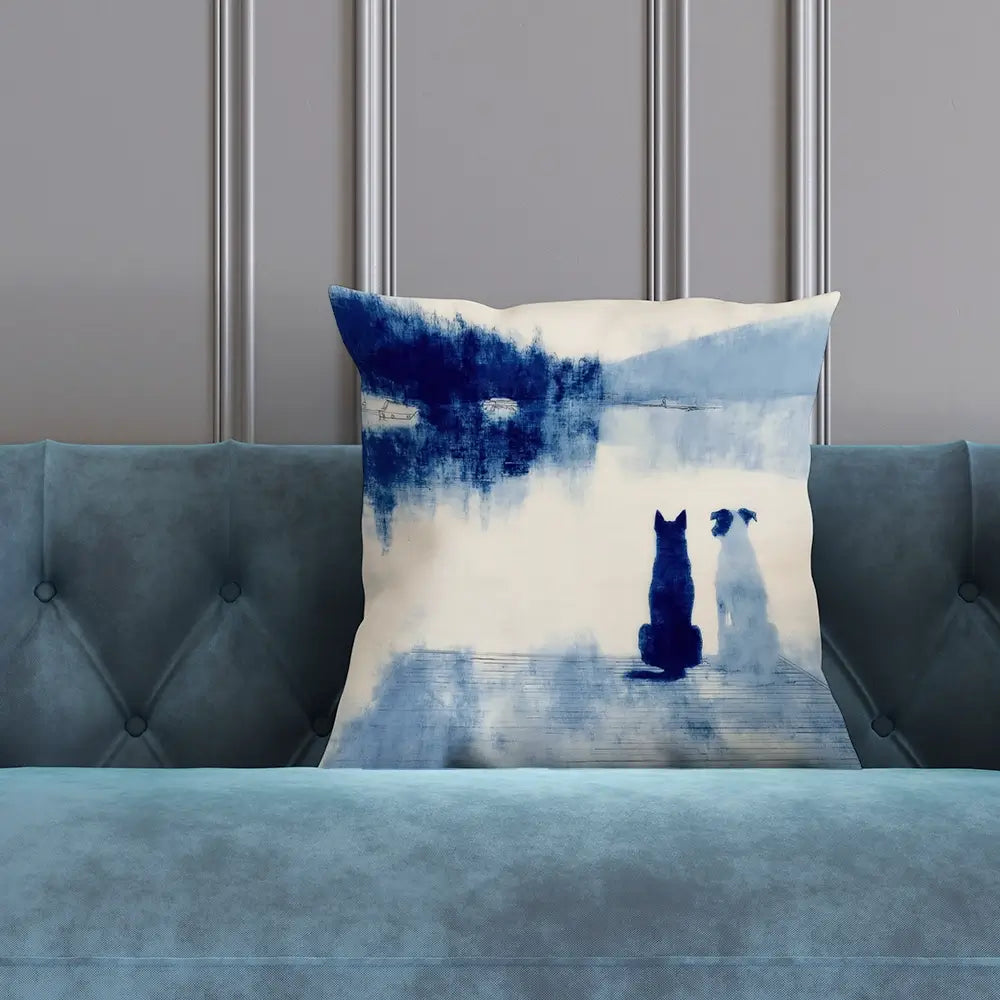 Dogs On Dock Cushion Dogs On Dock Cushion wall art product Chromatic Storm Studio