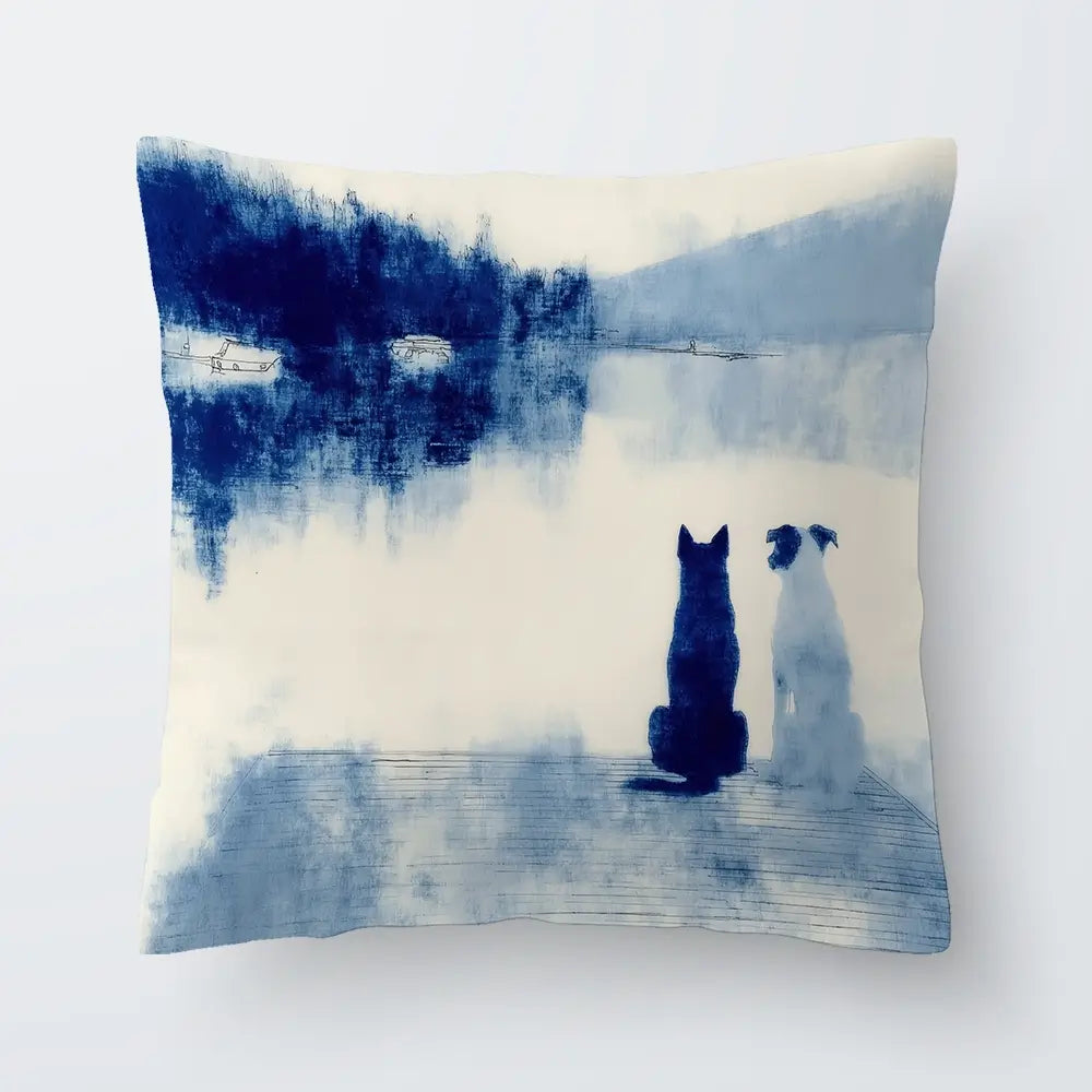 Dogs On Dock Cushion Dogs On Dock Cushion wall art product Chromatic Storm Studio