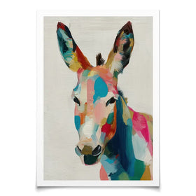 Donkey In Brushstrokes Art Print Donkey In Brushstrokes Art Print wall art product Chromatic Storm Studio