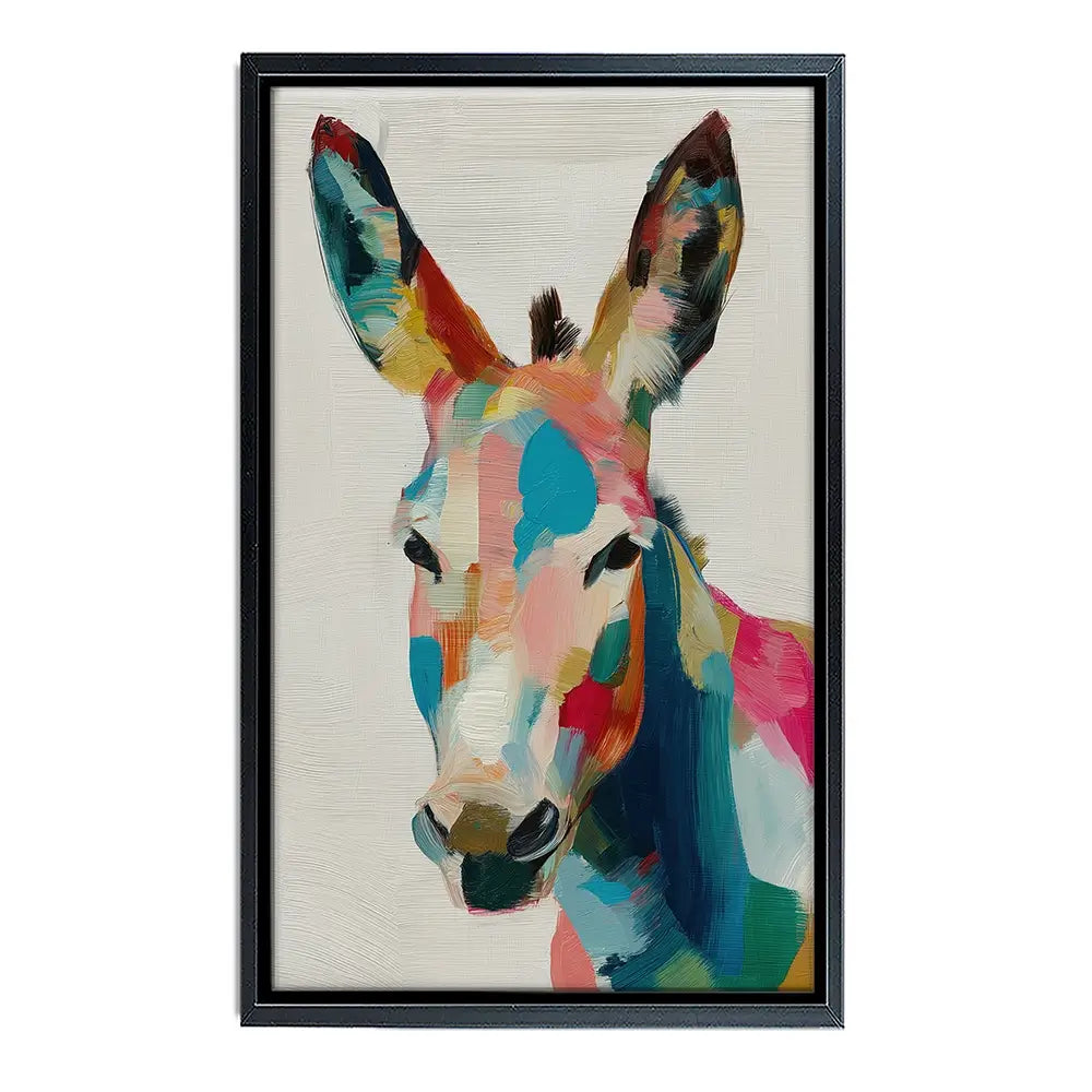 Donkey In Brushstrokes Canvas Print Donkey In Brushstrokes Canvas Print wall art product Chromatic Storm Studio